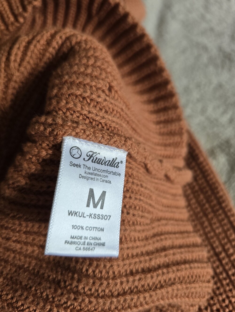 Kuwalla Rust Rib-Knit Mock Neck Sweater Size Medium - Picture 11 of 12